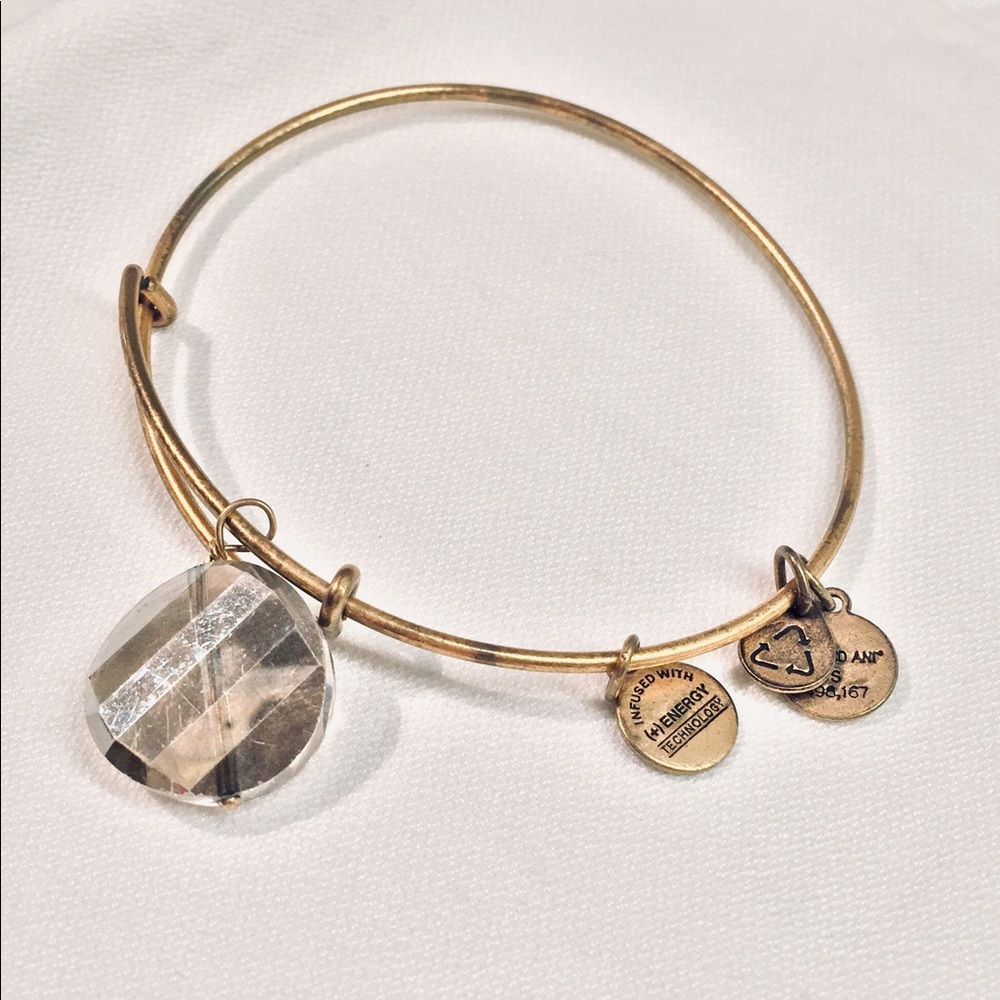 Alex &  Ani smoke gray crystal bangle